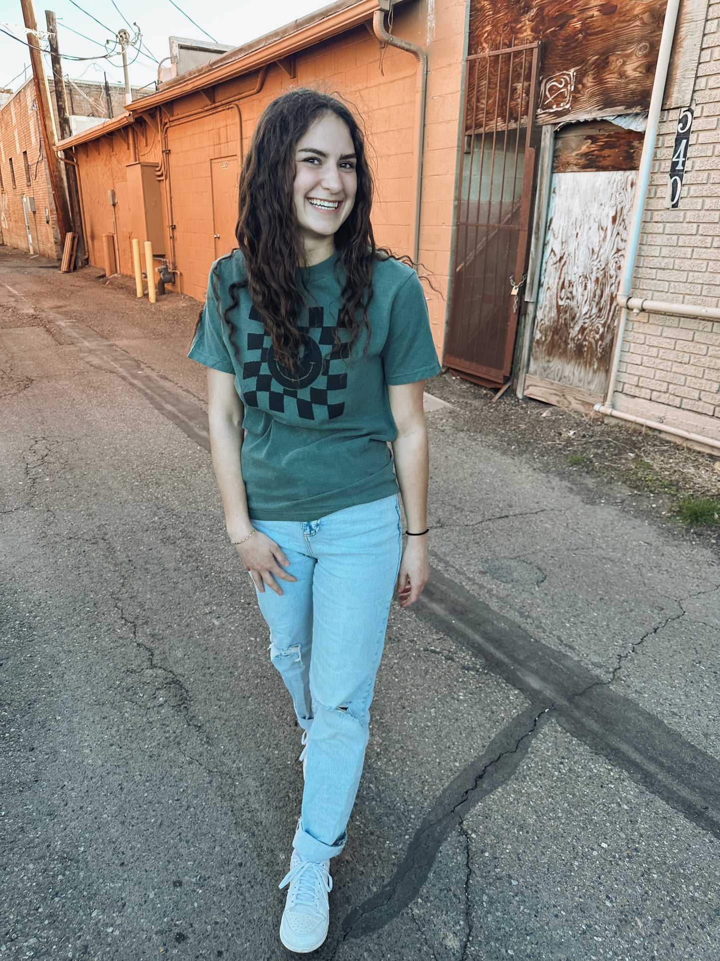 Checkered Smiley T-shirt