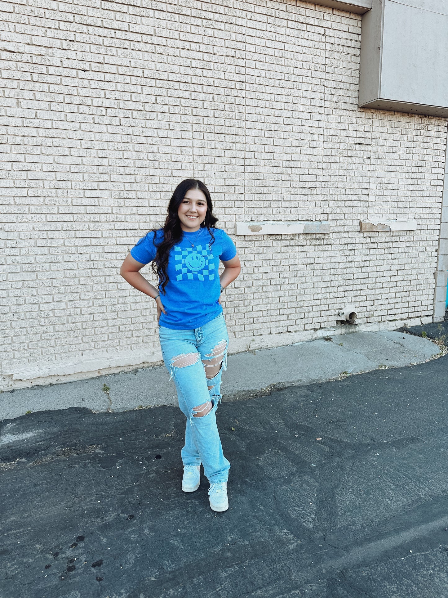 Checkered Smiley T-shirt