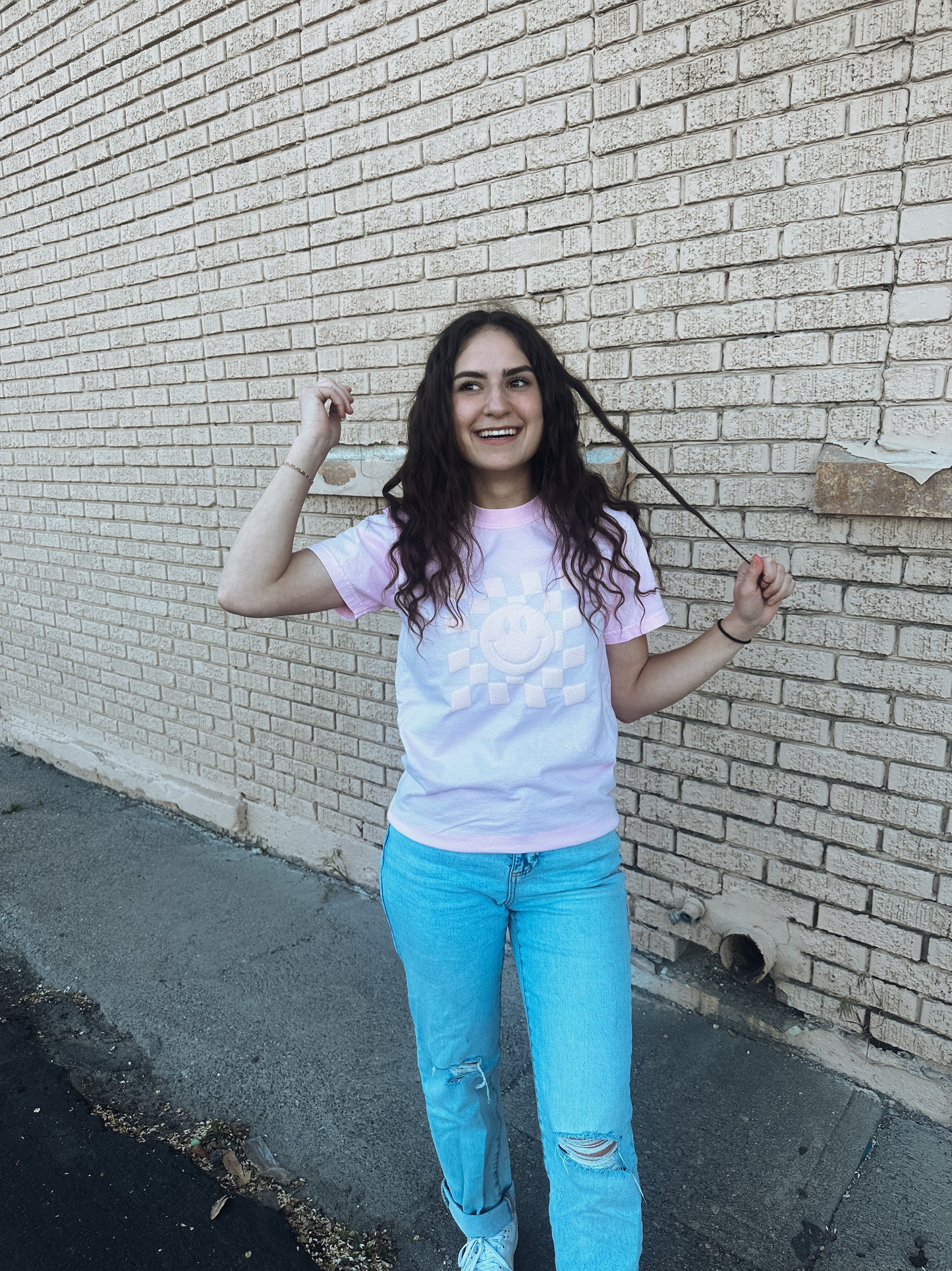 Checkered Smiley T-shirt
