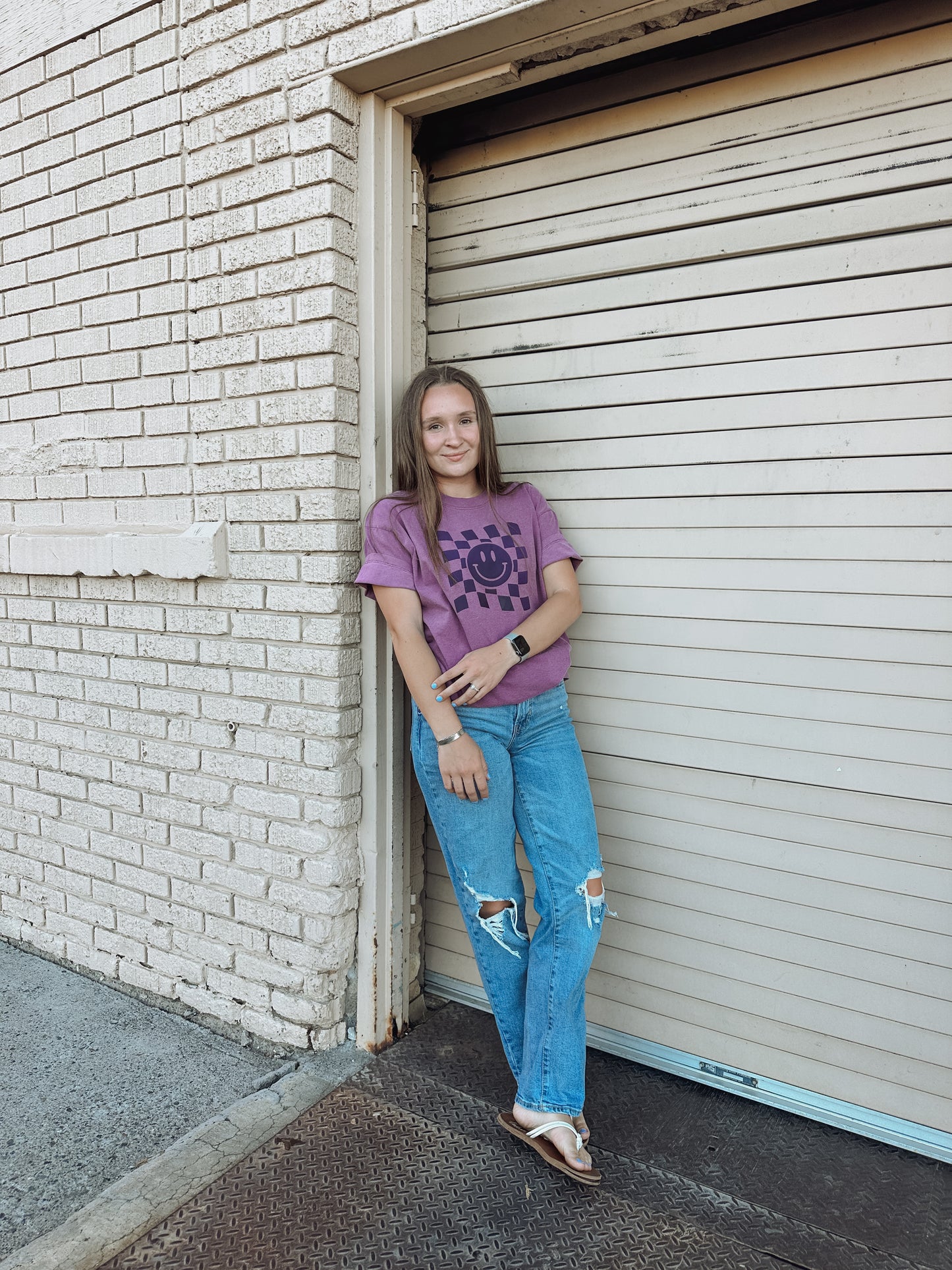 Checkered Smiley T-shirt