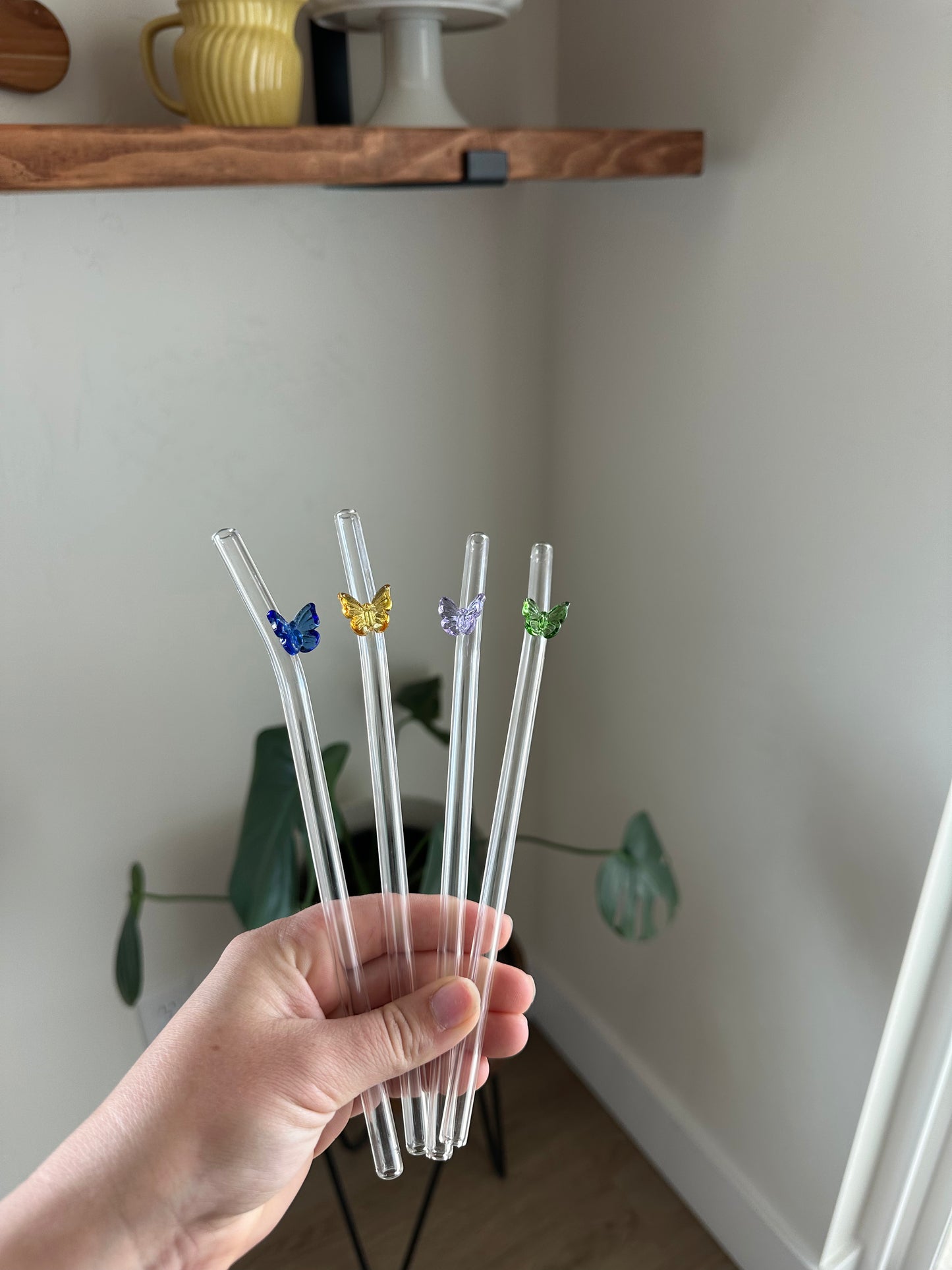 Butterfly Glass Straw