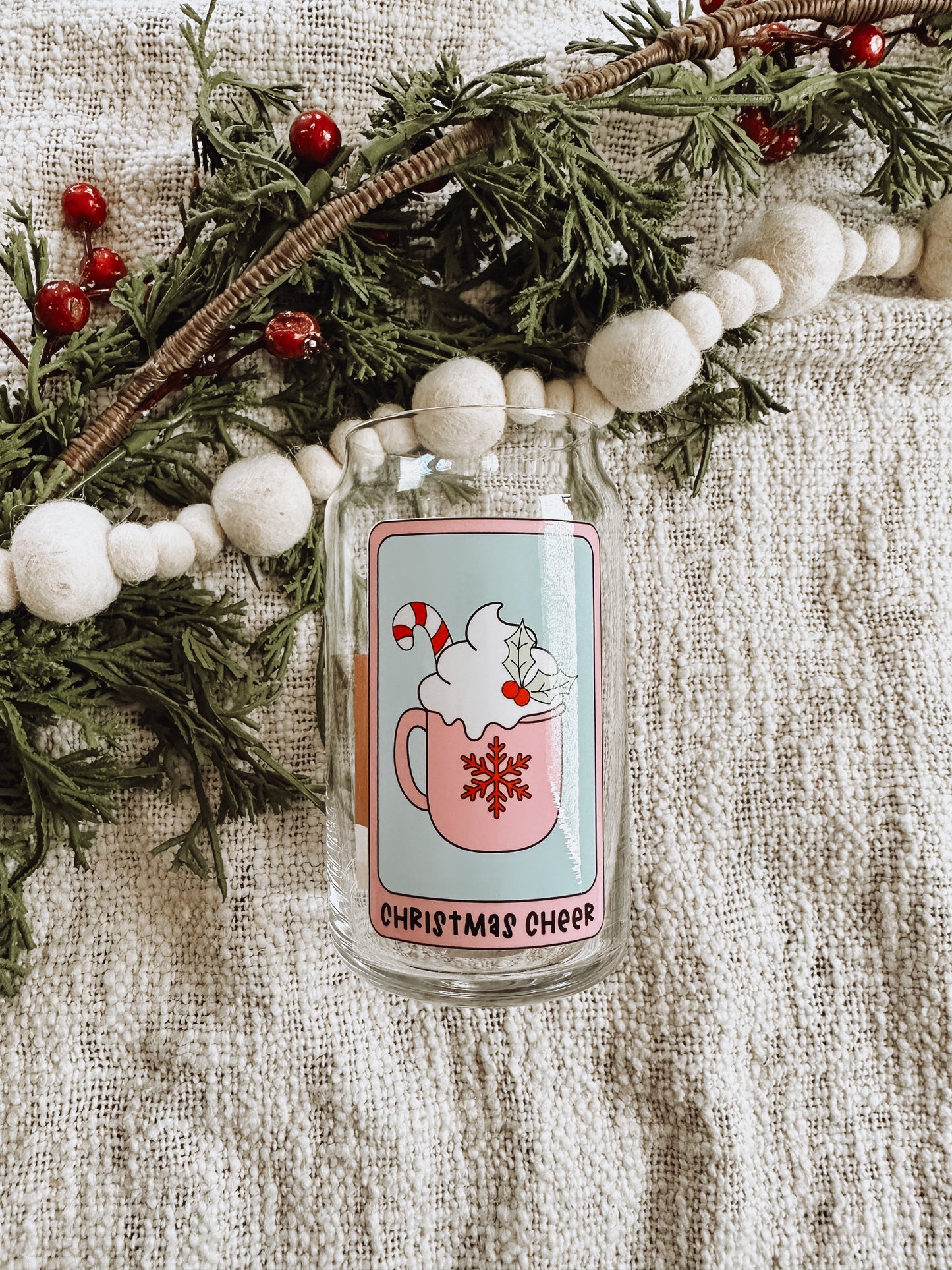 Christmas Cheer Glass Cup