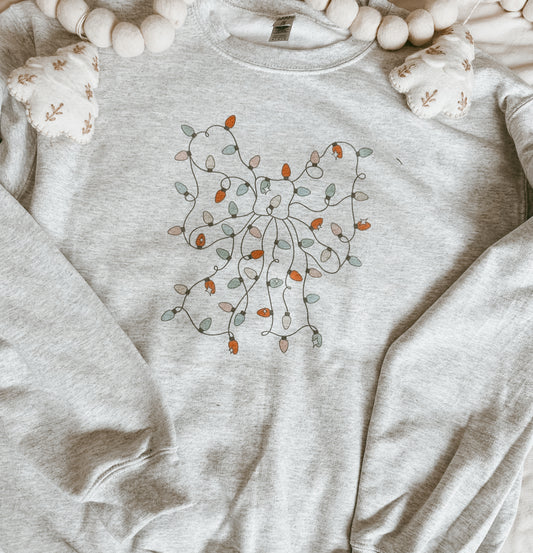 Christmas bow light Crewneck