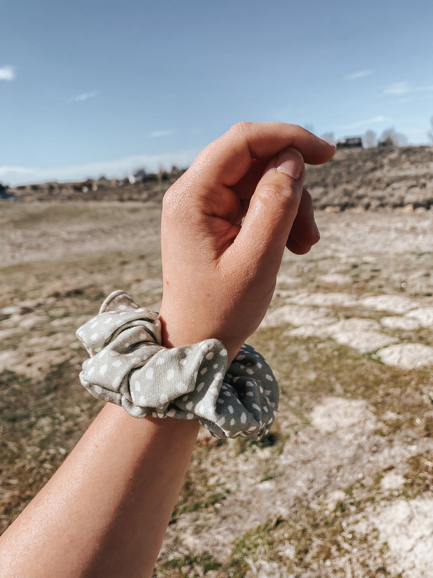 Speckled Sage Scrunchie
