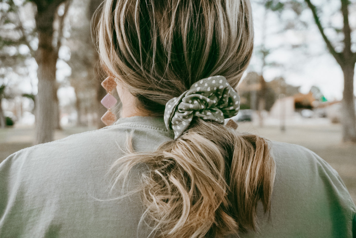 Speckled Sage Scrunchie