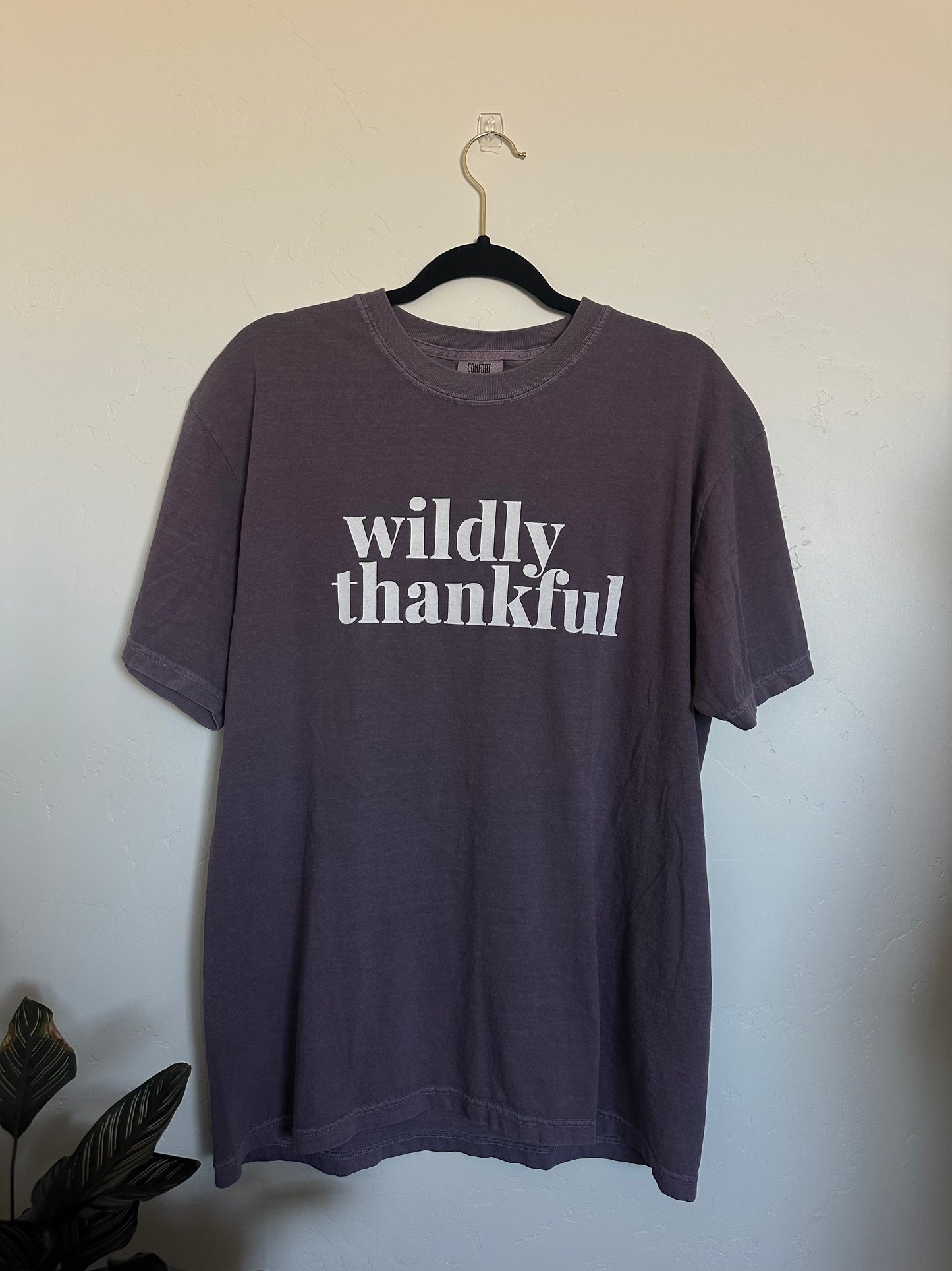 Wildly thankful purple tee