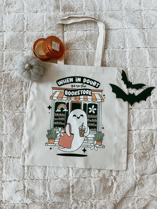 Spooky Bookstore canvas bag